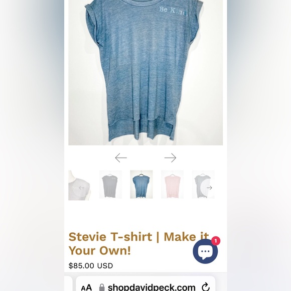 David Peck Stevie Custom Shirt Mother of the Bride M. O. B. Blue Medium - Picture 9 of 9